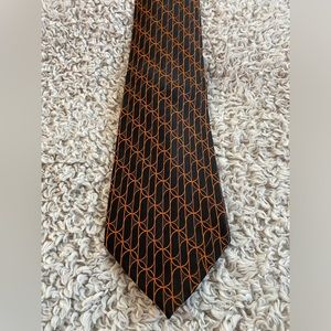 Orange and black stafford tie